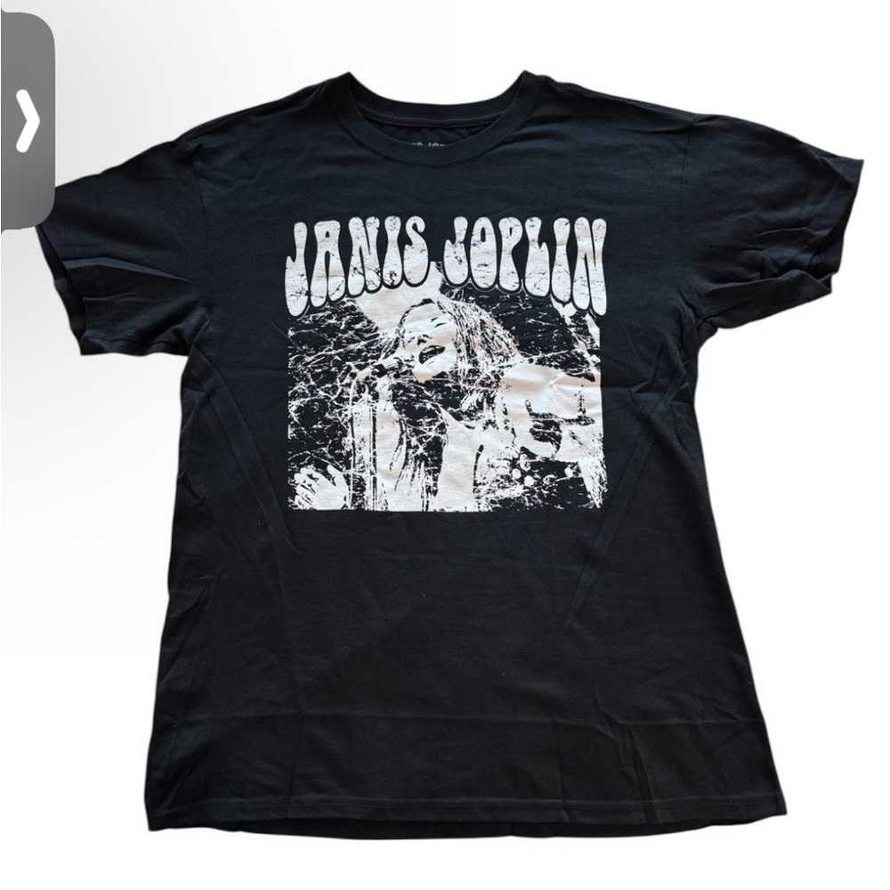 Janis Joplin Black Graphic T-Shirt